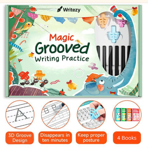 Writezy™ Reusable Grooved Handwriting Practice for Kids