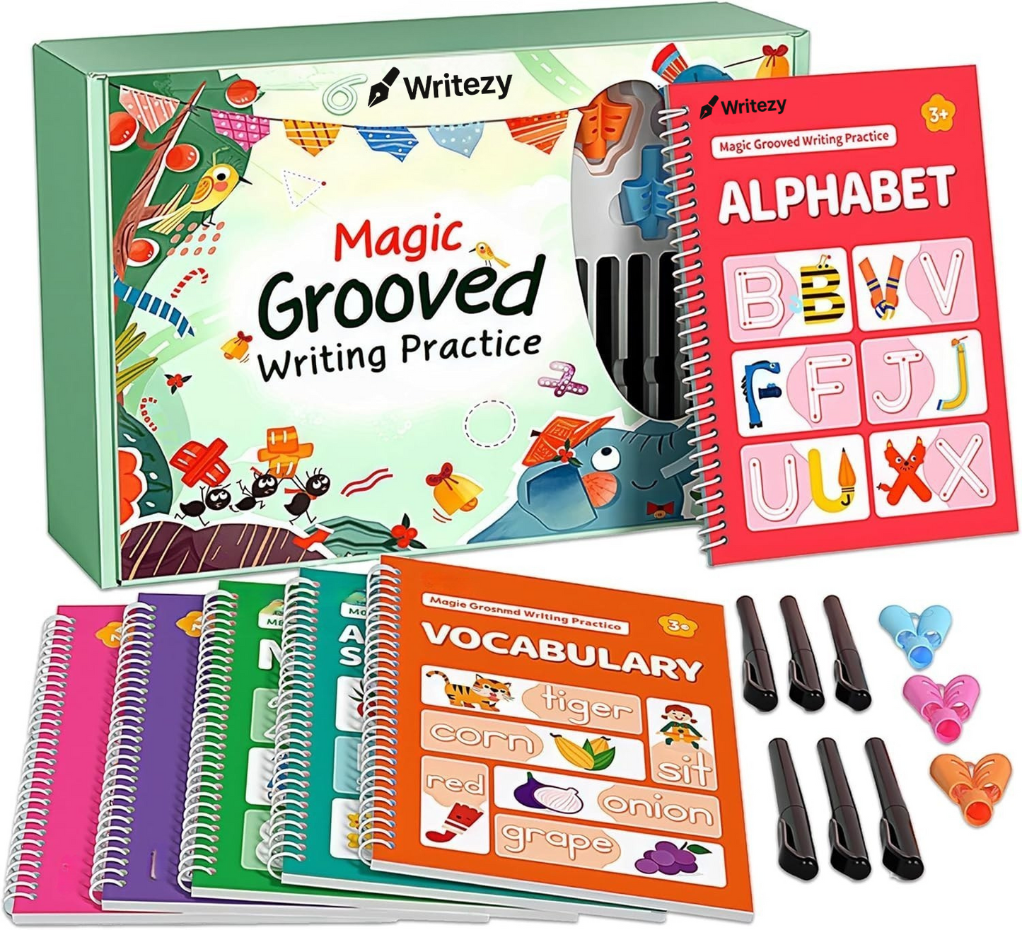 Writezy™ Reusable Grooved Handwriting Practice for Kids